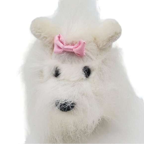 Circo White Maltese Puppy‎ Dog Stuffed Animal Plush 8 Inch Pink Bow Little Toy - Picture 3 of 9